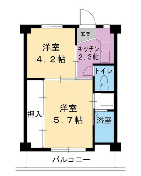 ビレッジハウス下九沢7号棟の間取り