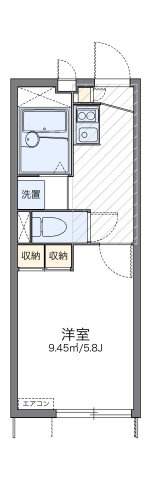 レオパレスブルースカイ小山の間取り|代表的な間取のため実際の間取とは異なる場合があります