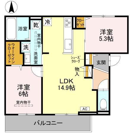 【間取り】 | D-residence下田部AA棟