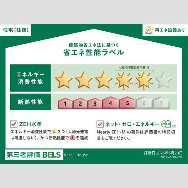 ナサハウスの省エネ性能ラベル