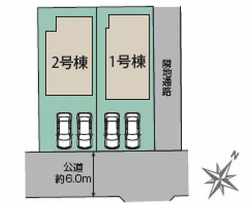 【仲介手数料０円】相模原市南区相模台7丁目　新築一戸建て　全2棟の区画図|相模原市南区相模台7丁目　新築一戸建て　全2棟