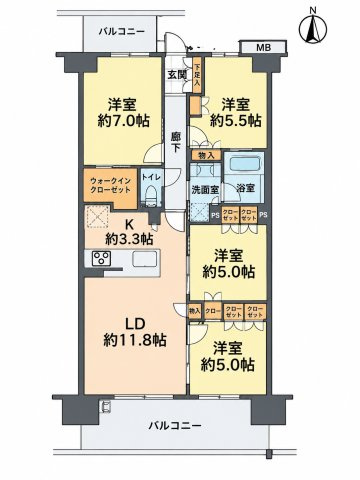 勝川サザンクラスβの間取り