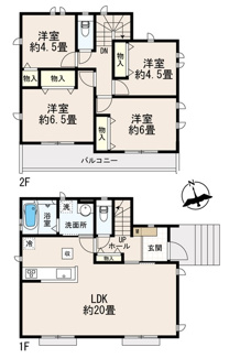 【間取り】 | 【仲介手数料無料！！】多摩市聖ヶ丘1丁目　新築戸建て（全1棟）A号棟　5990万円 | A号棟　4LDK　建物：89.42㎡