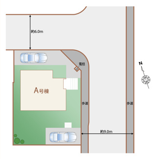 【区画図】 | 【仲介手数料無料！！】多摩市聖ヶ丘1丁目　新築戸建て（全1棟）A号棟　5990万円