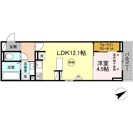 D-room 椿の間取り|使い勝手の良い間取りです♪