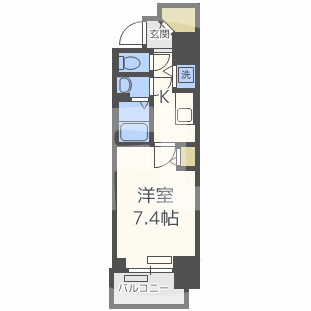 プレサンス南森町ライズの間取り|プレサンス南森町ライズ　開放感のある間取り
