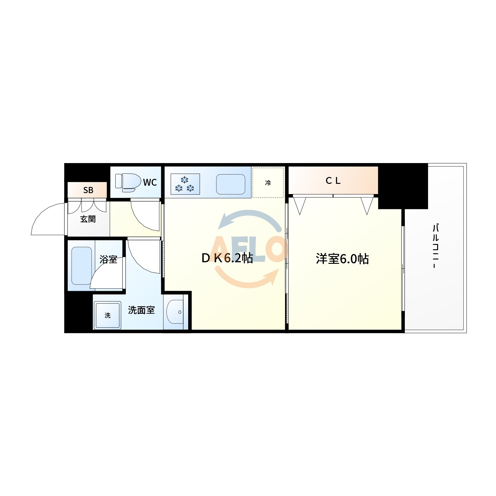 エステムコート新大阪Ⅹザ・ゲートの間取り|エステムコート新⼤阪Xザ‧ゲート　間取り