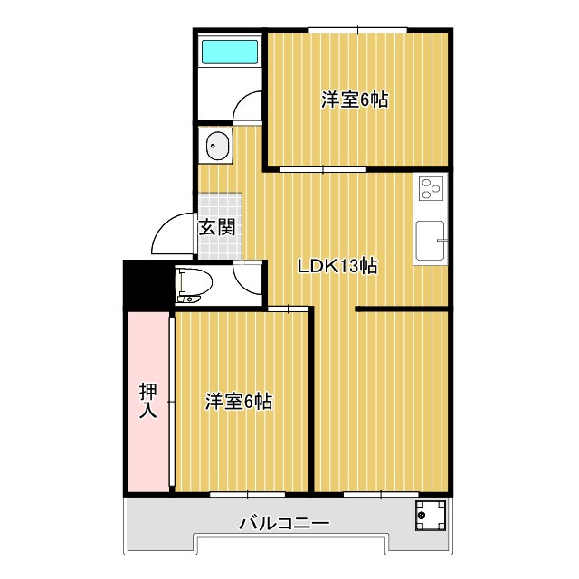 ハイツ一番館の間取り