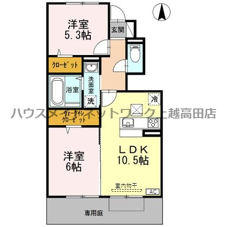 ファーマメントの間取り|間取図（ファーマメント 101）2LDK