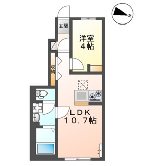 【間取り】 | （仮）リバーヒルズ大津町１LDK
