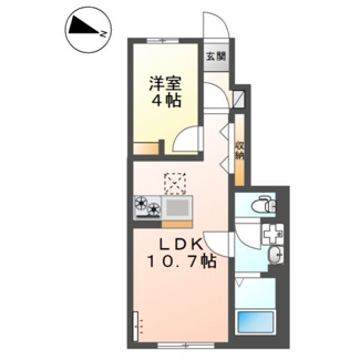 【間取り】 | （仮）リバーヒルズ大津町１LDK
