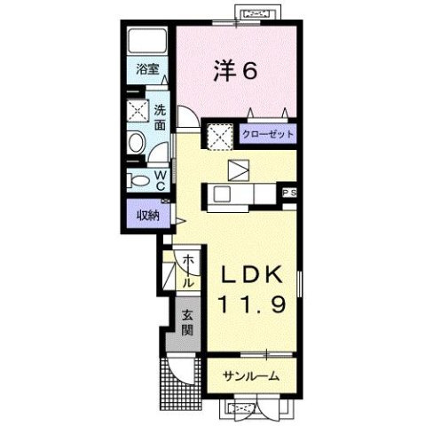 フラン　ビエ　Ⅱ　Ａの間取り