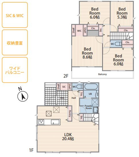藤沢市白旗４丁目新築戸建て　3期№1の間取り|間取図「藤沢市白旗４丁目新築戸建て　№1」