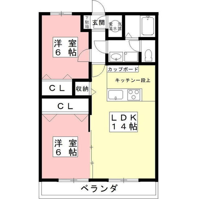 岐阜市鷺山東１丁目のアパートの間取り