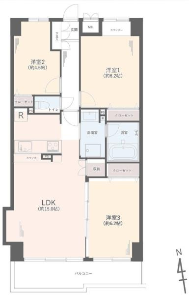 ライオンズマンション磯子山王台の間取り|使い勝手の良い3LDK
お気軽にお問い合わせください。