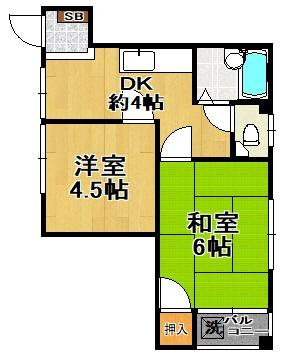 シティエステート小林の間取り|★２ＤＫ間取り★