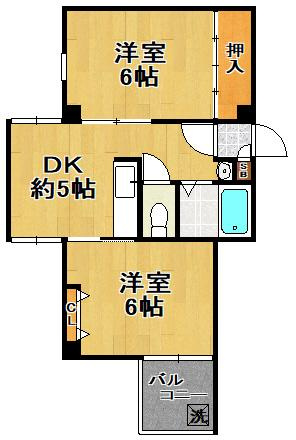 ハイコート泉尾の間取り|★広い２ＤＫです★