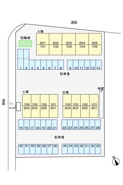 メゾン・アンジュ　Ⅱ　Ｃの駐車場