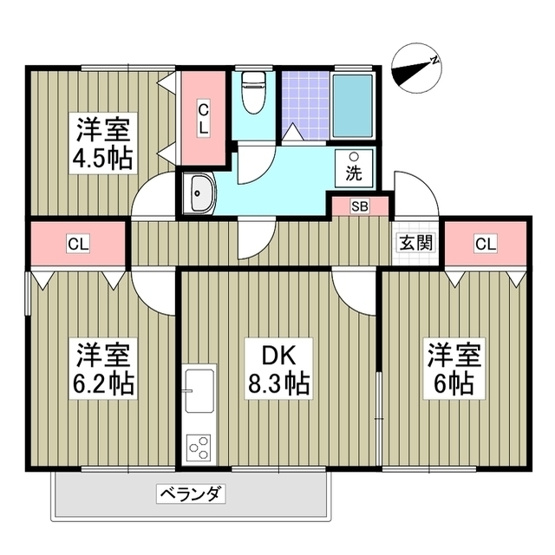【間取り】 | ヴィラエバーグリーンB棟