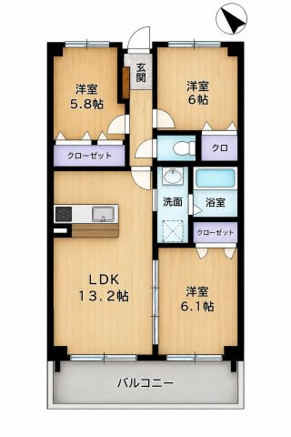 ファミーユ筑紫Ⅱの間取り