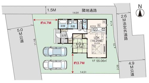 グラファーレ　岡山市東区南古都【仲介手数料無料】の区画図