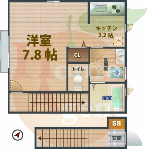 【間取り】 | ウィングレット中野 | 1Kのお部屋です。