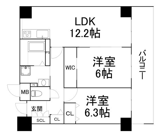 【間取り】 | レジディア西天満