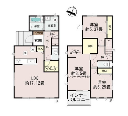 糟屋郡宇美町平和2丁目第1-2棟（1号棟）の間取り|間取り