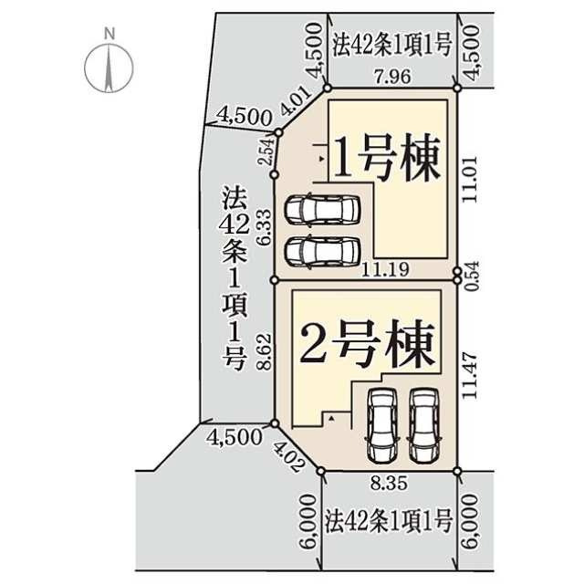 姫路市網干区垣内南町の新築一戸建の区画図