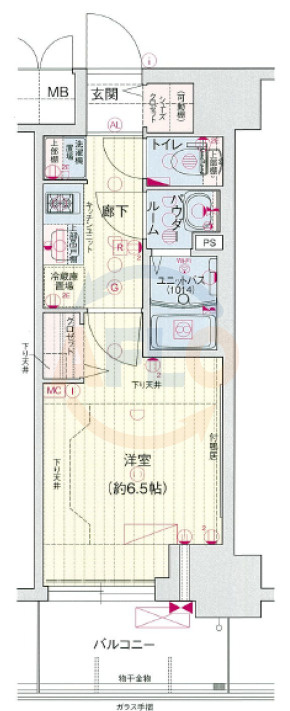 エステムコート梅田・茶屋町IIIネクスタの間取り|エステムコート梅田・茶屋町IIIネクスタ　開放感のある間取り