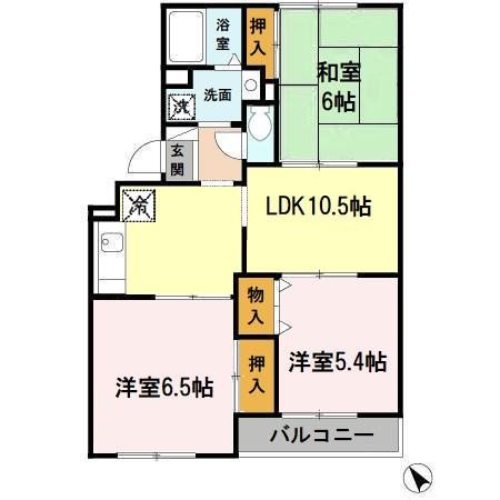【間取り】 | コスモ二色浜２番館