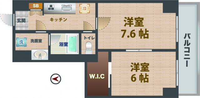 【間取り】 | シェル中野弥生町 | 2Kのお部屋です。