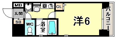 エステムコート神戸県庁前Ⅱの間取り