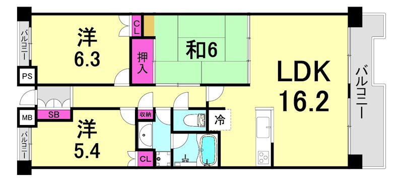 ハイツ甲四公園の間取り