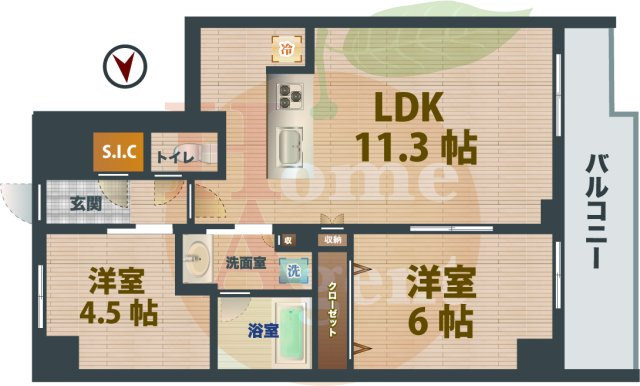 【間取り】 | le Sud α | 2SLDKのお部屋です。