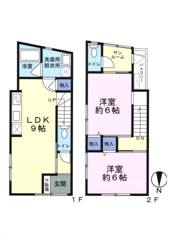 白鷺貸家 2の間取り