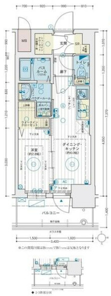 名古屋市中村区日吉町の賃貸マンションの間取り