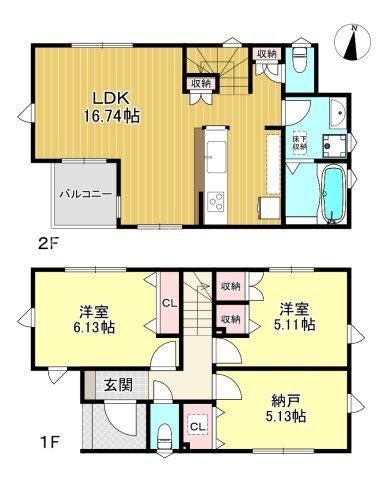 練馬区石神井台5丁目　新築一戸建　西武新宿線　上石神井の間取り