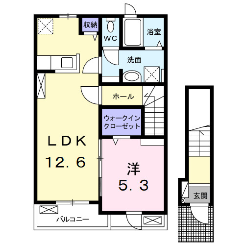 アスフォート細川　Ａの間取り