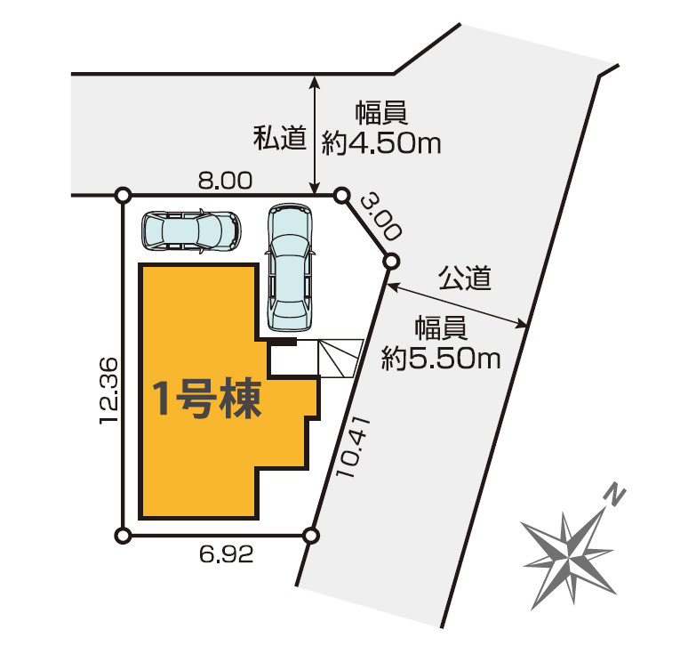西東京市栄町5期の区画図|価格6499万円、3LDK、土地面積104.75m²、建物面積84.25m²