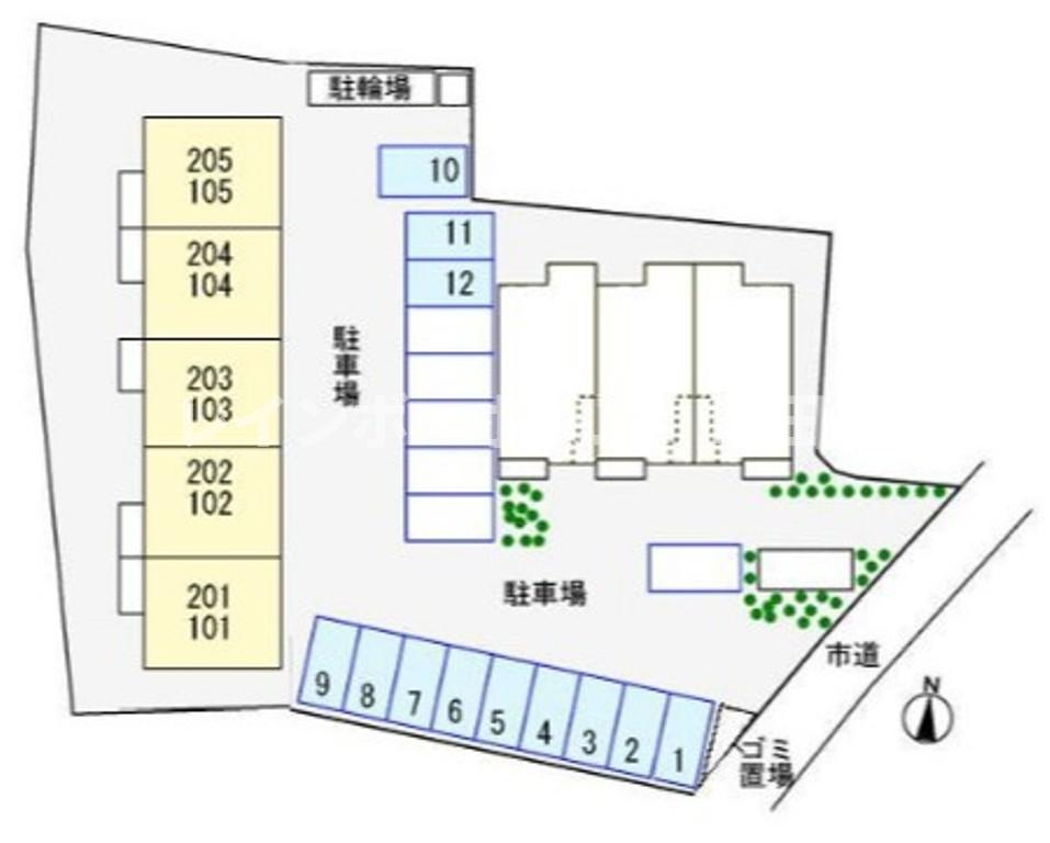 ヴューステージ※初期費用分割あと払いサービス利用可能物件の区画図