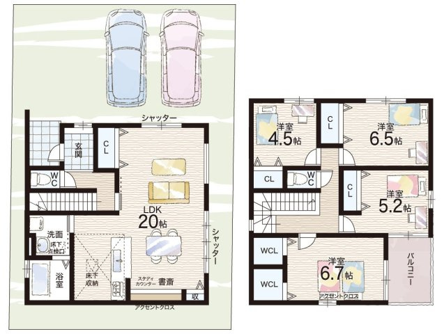 ◆堺市美原区北余部　第1期　新築一戸建ての間取り|1号地