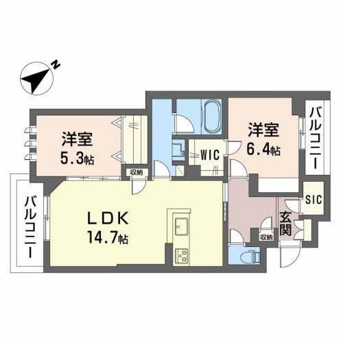 シャーメゾンステージ茨木春日の間取り