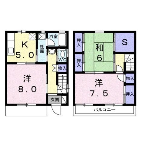 メゾネット峠の１０１の間取り