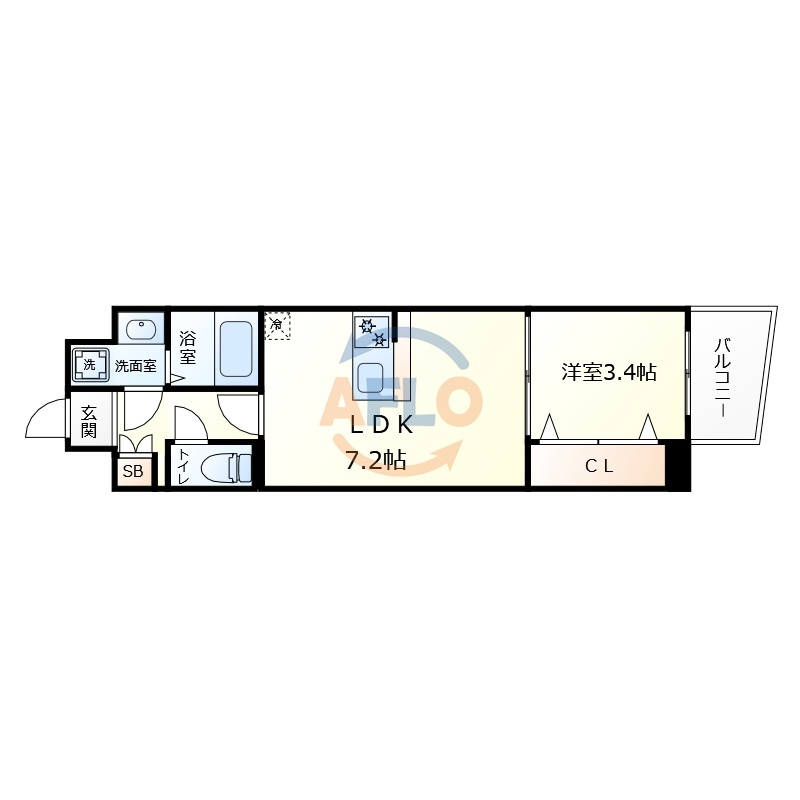 レシオス大阪城SOUTHの間取り|レシオス大阪城SOUTH　間取り