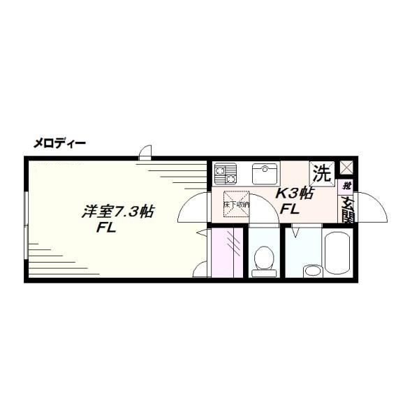 メロディー（ＭＥＬＯＤＩＥ）の間取り|間取りです。