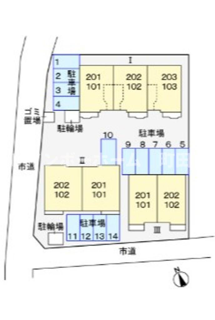 フルール3※初期費用分割あと払いサービス利用可能物件の区画図