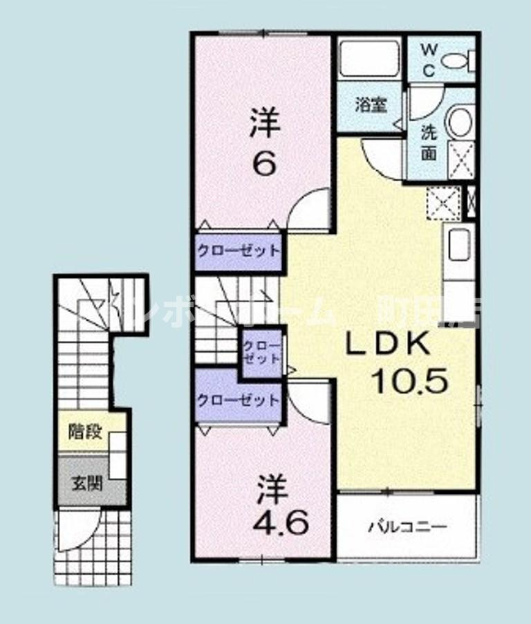フルール3※初期費用分割あと払いサービス利用可能物件の間取り