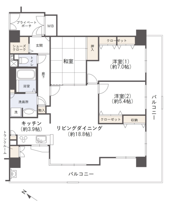 サンシティ徳山駅前の間取り