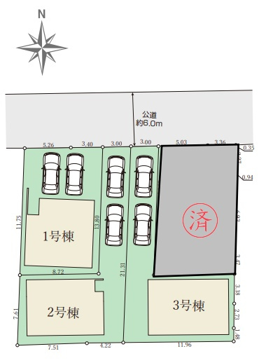 堺市美原区北余部　第1期　新築一戸建ての区画図|全4区画